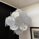 Murano White Disc Chandelier 36
