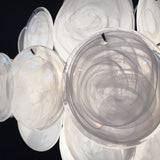 Murano White Disc Chandelier 36