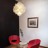 Murano White Disc Chandelier 36
