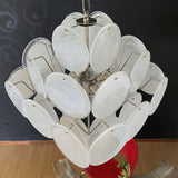 Murano White Disc Chandelier 36