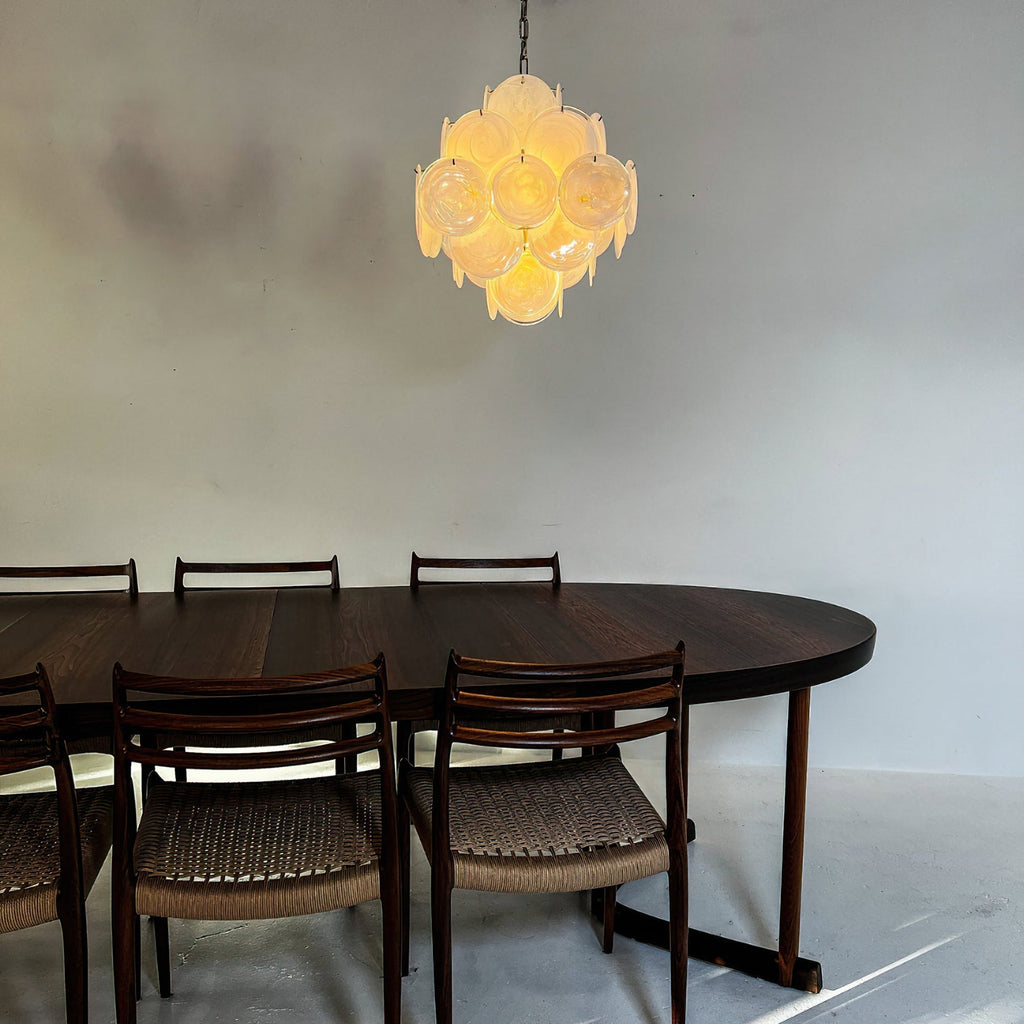 Murano White Disc Chandelier 36