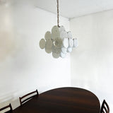 Murano White Disc Chandelier 36