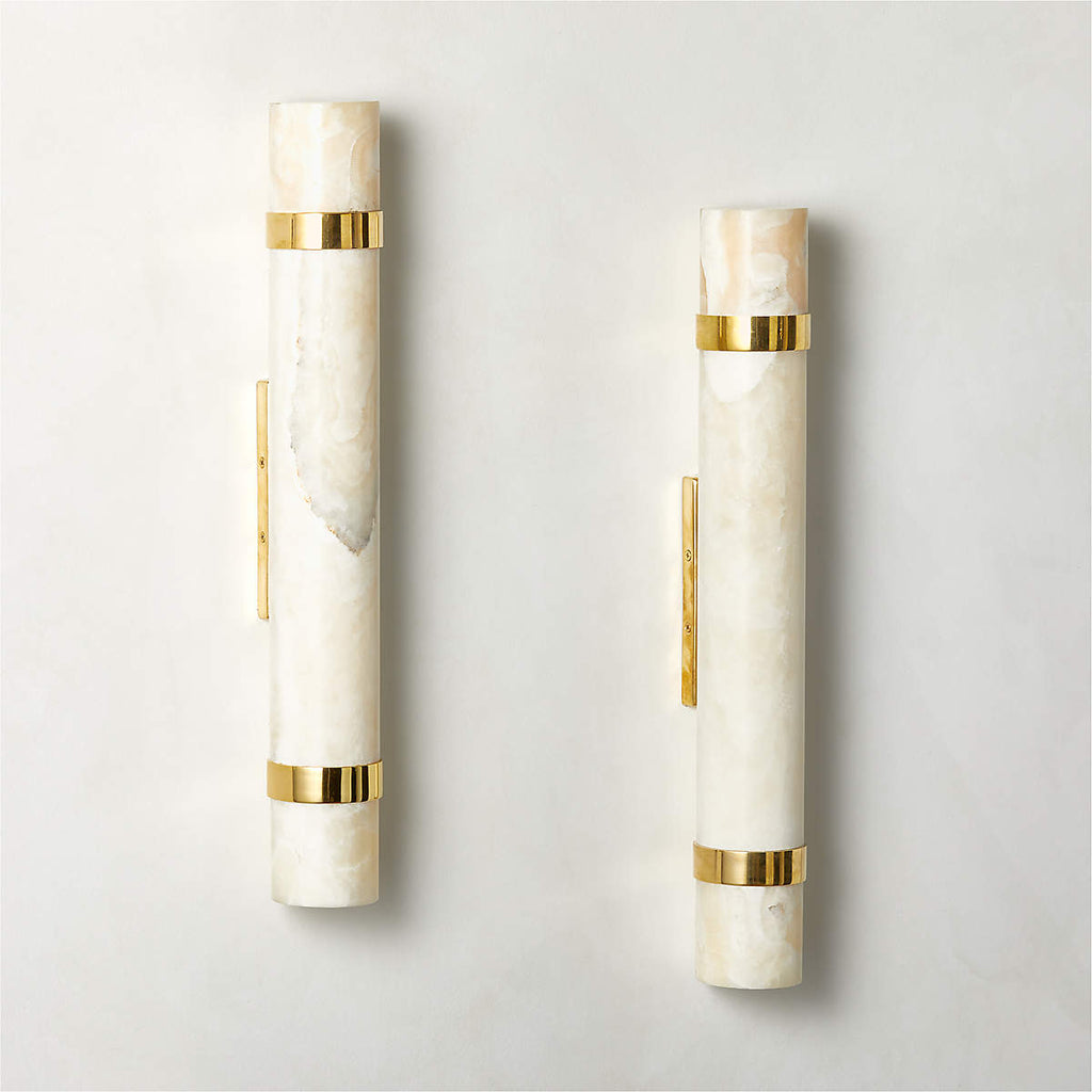 Natalia Onyx and Brass Wall Sconce