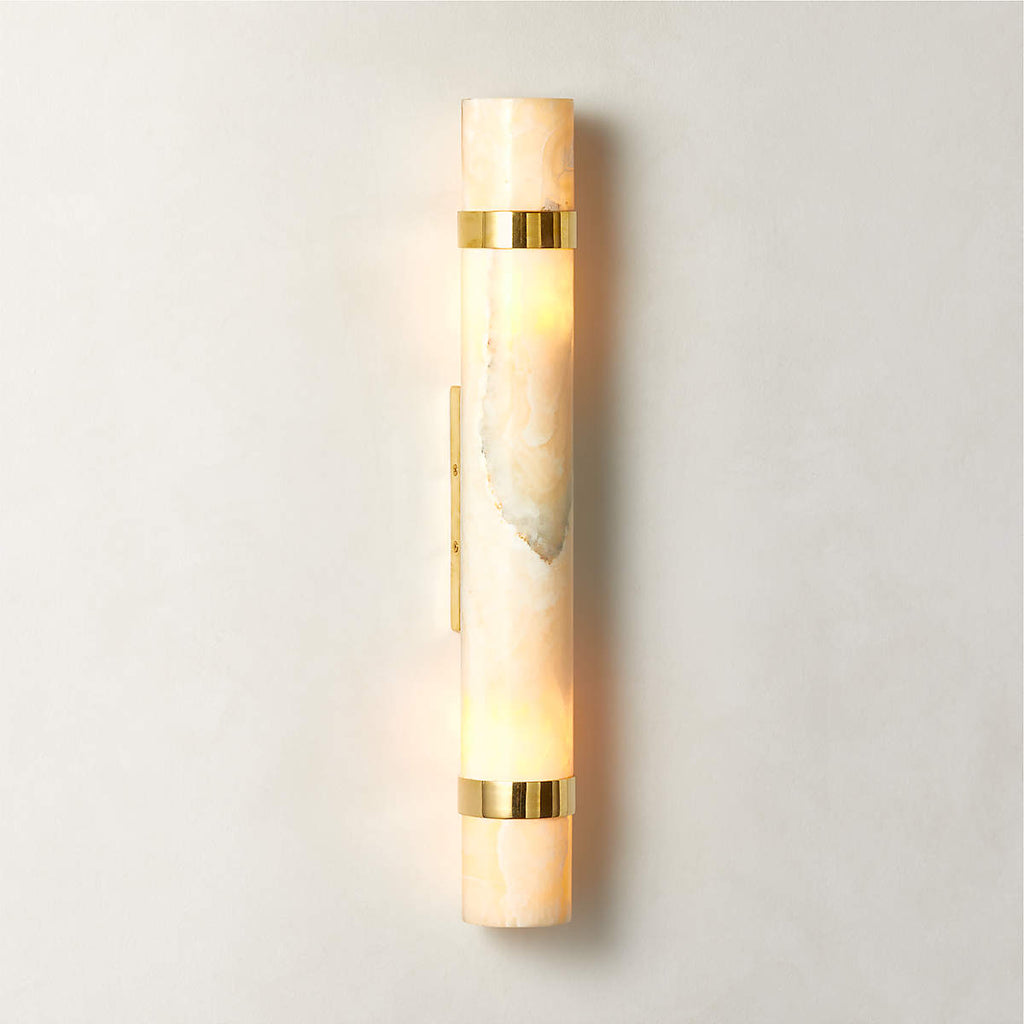 Natalia Onyx and Brass Wall Sconce