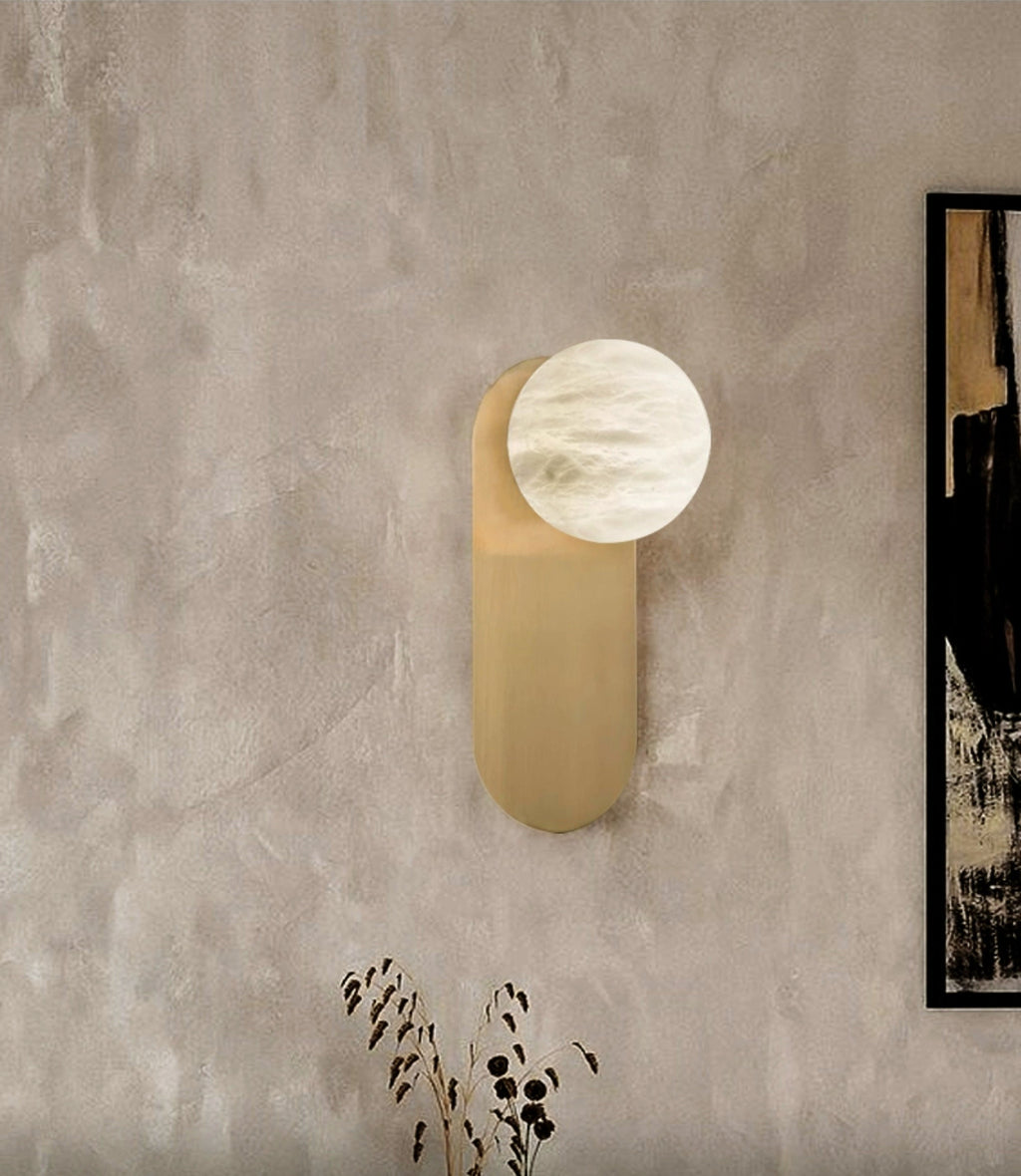 Olive Alabaster Wall Sconce