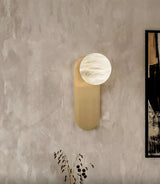 Olive Alabaster Wall Sconce