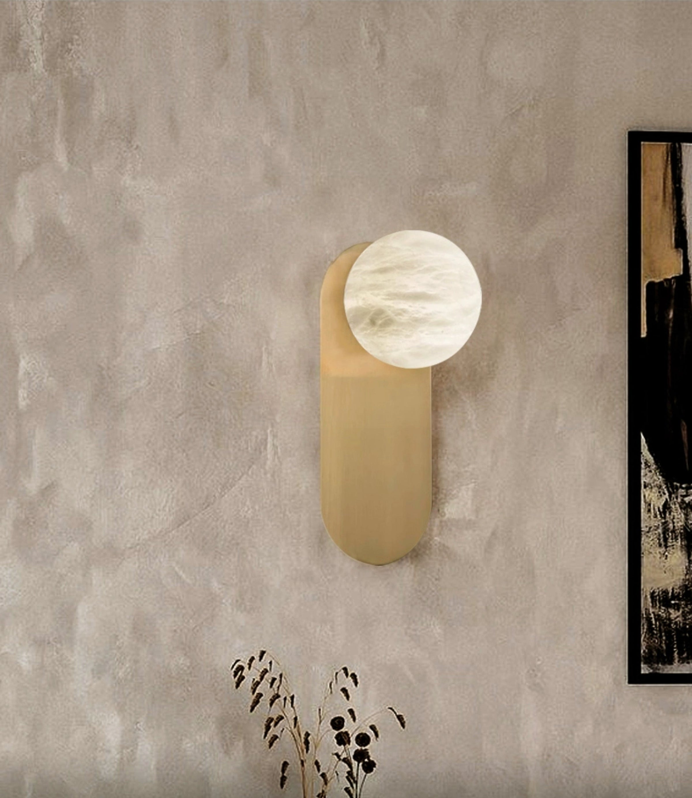 Olive Alabaster Wall Sconce
