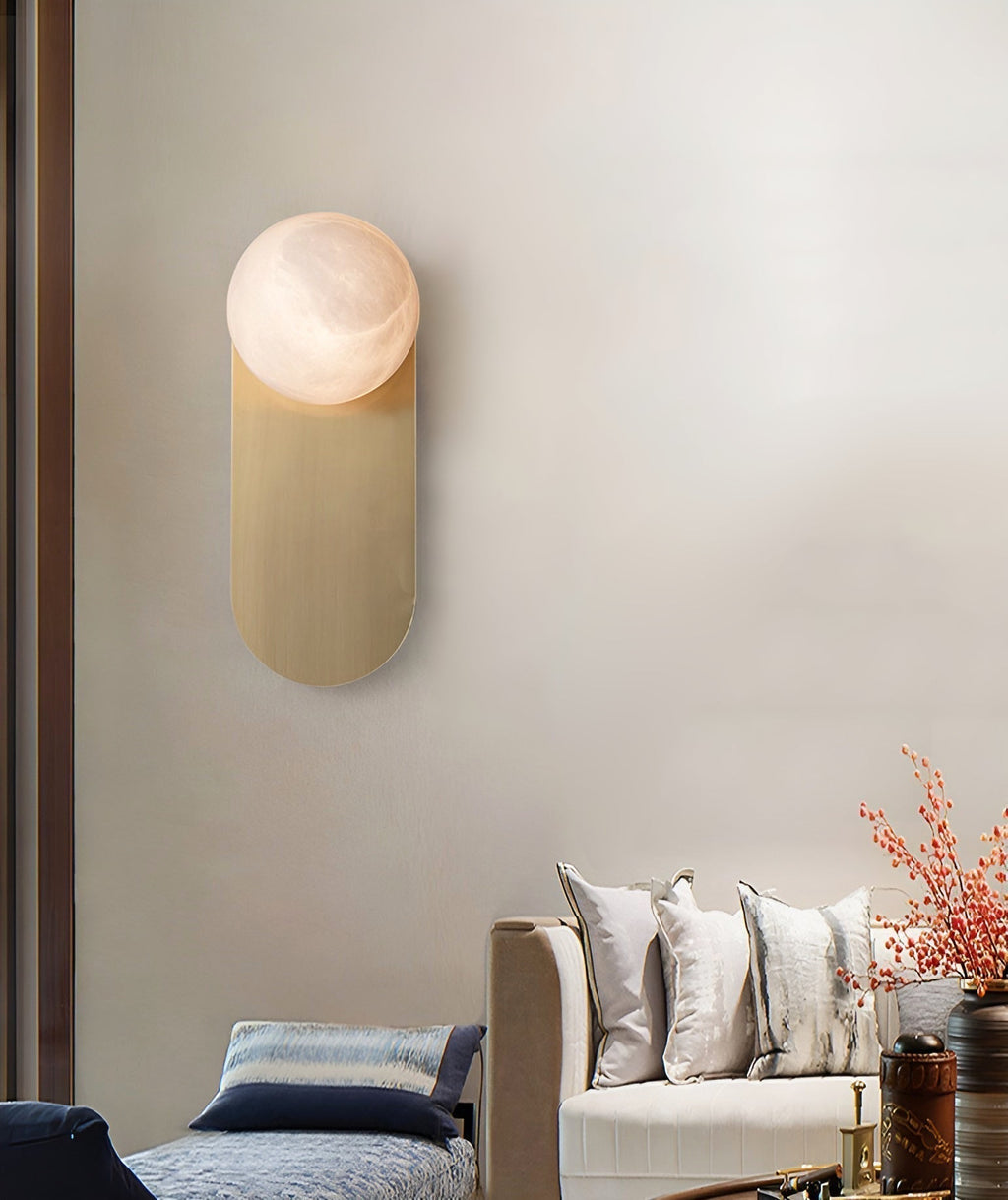 Olive Alabaster Wall Sconce