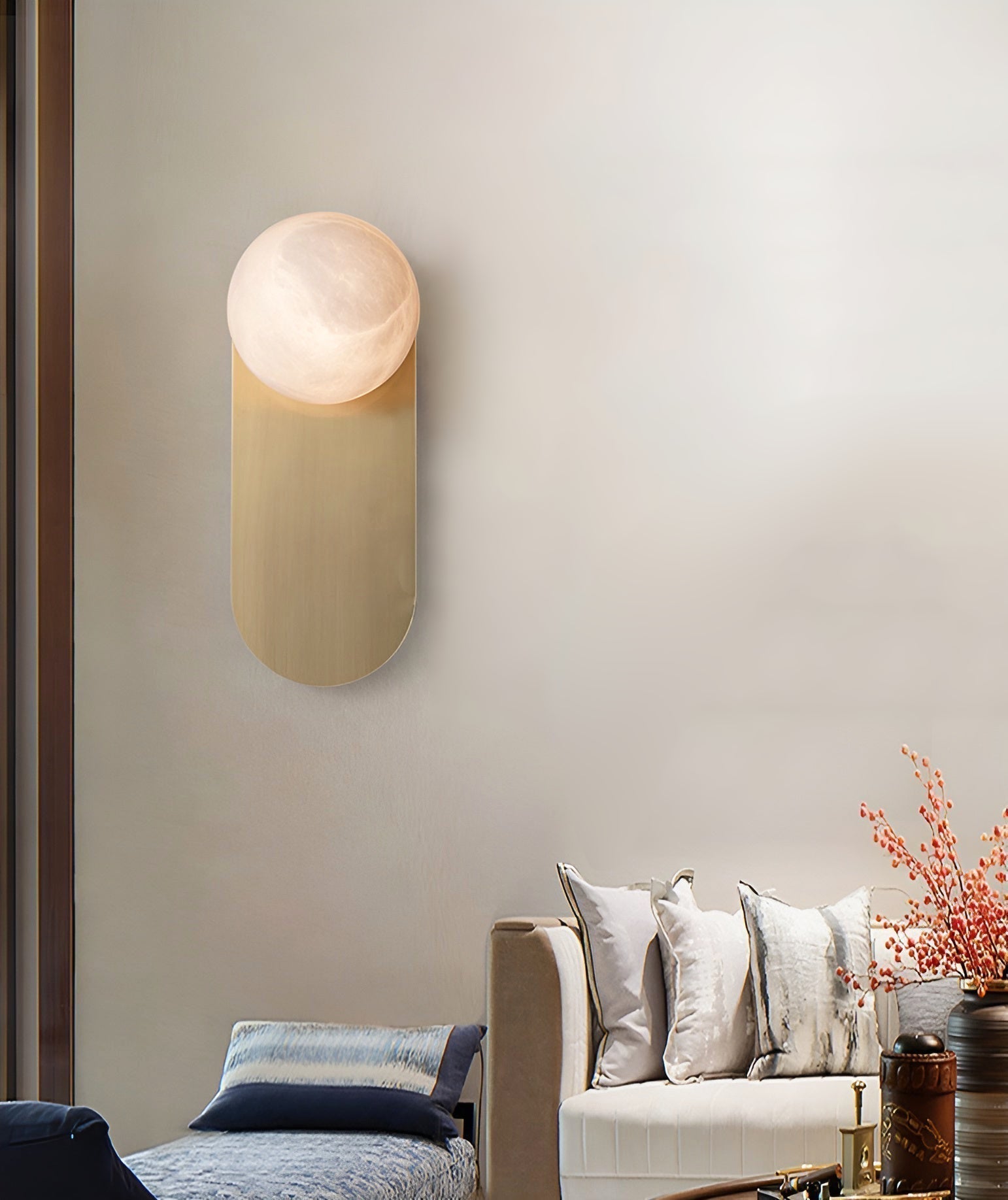 Olive Alabaster Wall Sconce