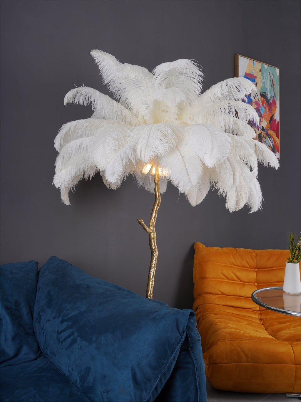 Fero Ostrich Feather Floor Lamp