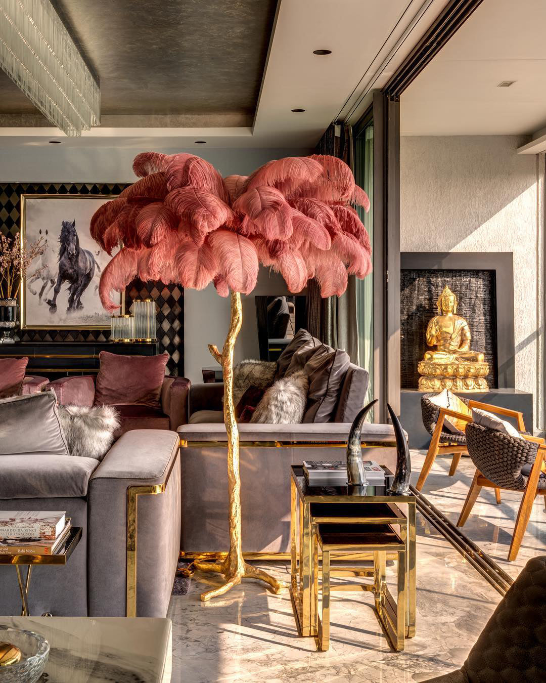Fero Ostrich Feather Floor Lamp