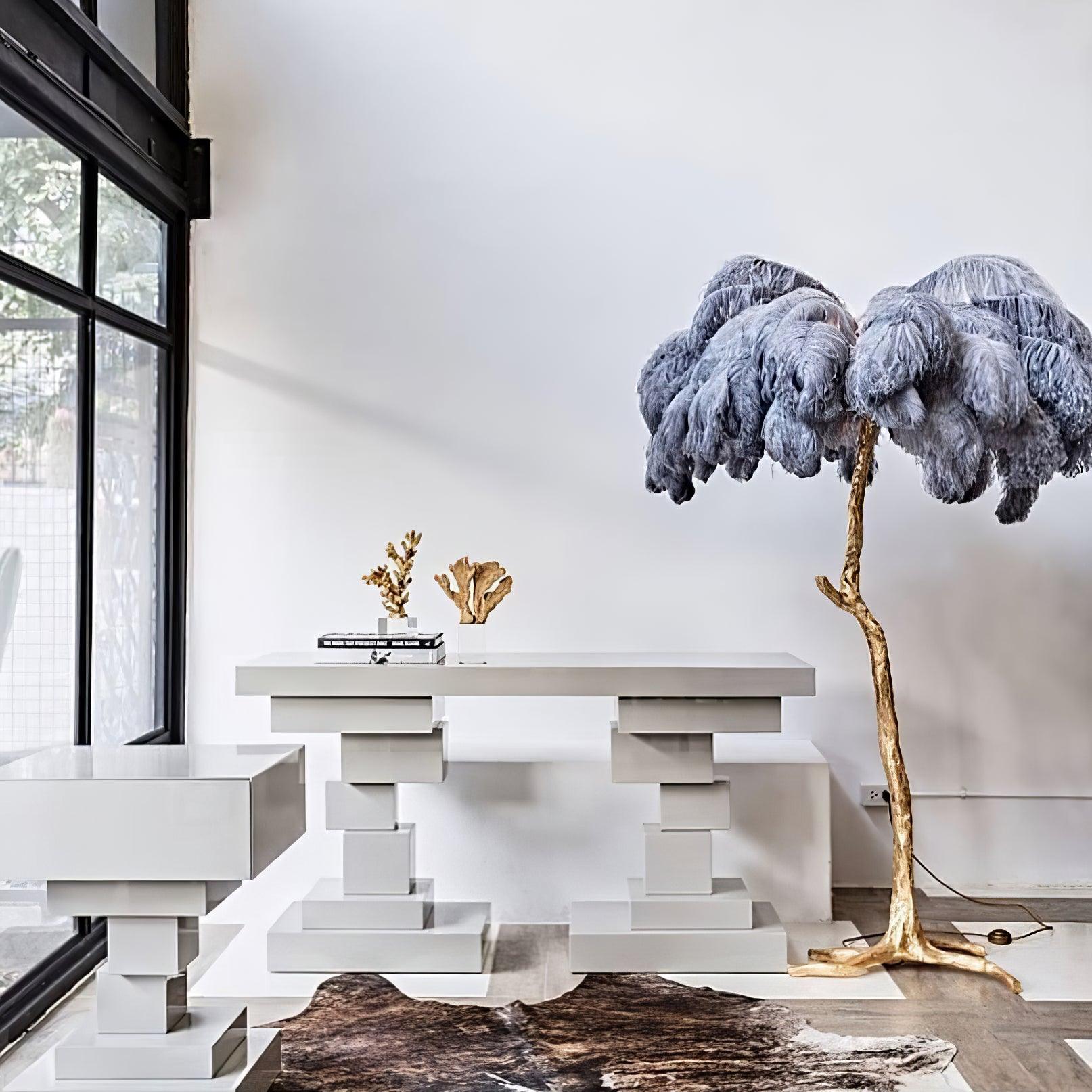 Fero Ostrich Feather Floor Lamp