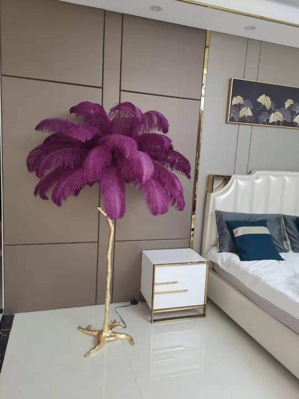 Fero Ostrich Feather Floor Lamp