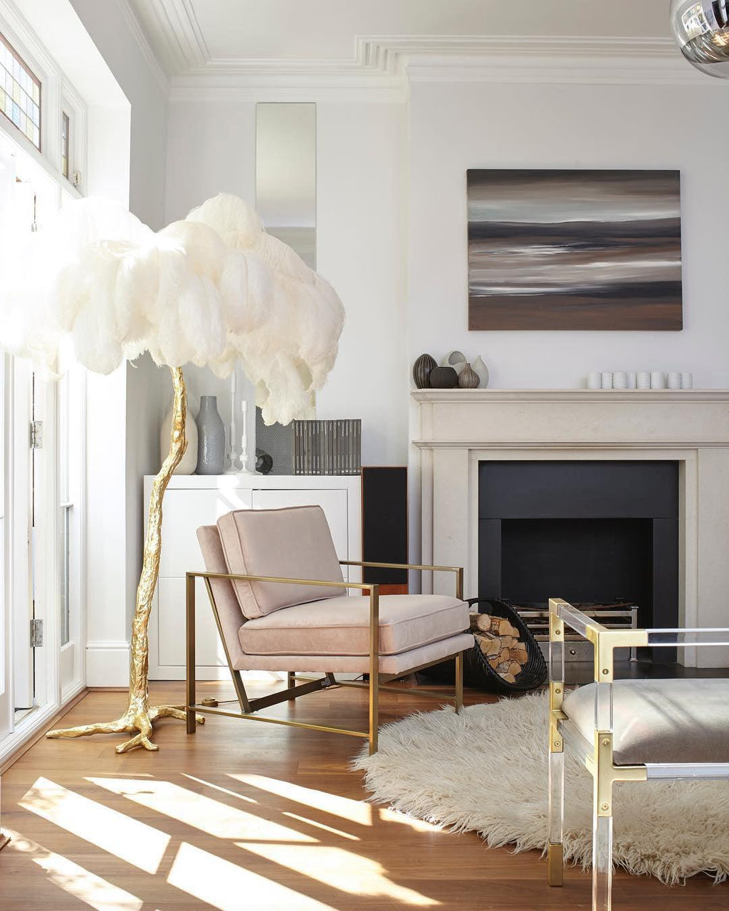 Fero Ostrich Feather Floor Lamp