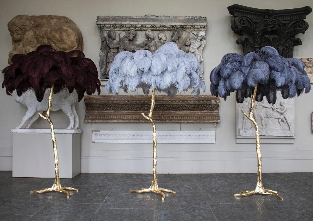 Fero Ostrich Feather Floor Lamp