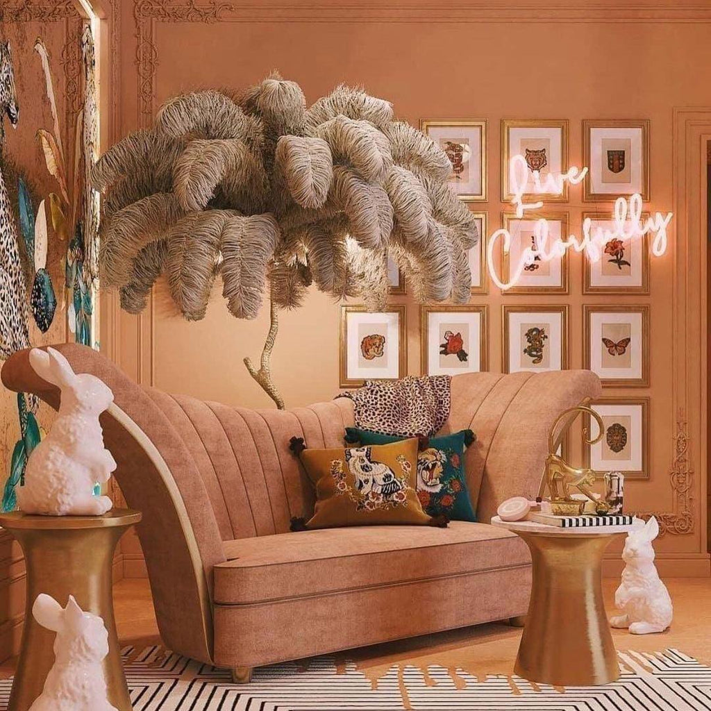 Fero Ostrich Feather Floor Lamp