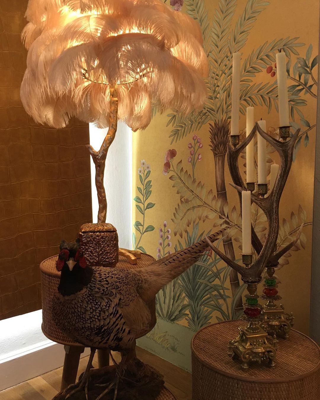 Fero Ostrich Feather Floor Lamp