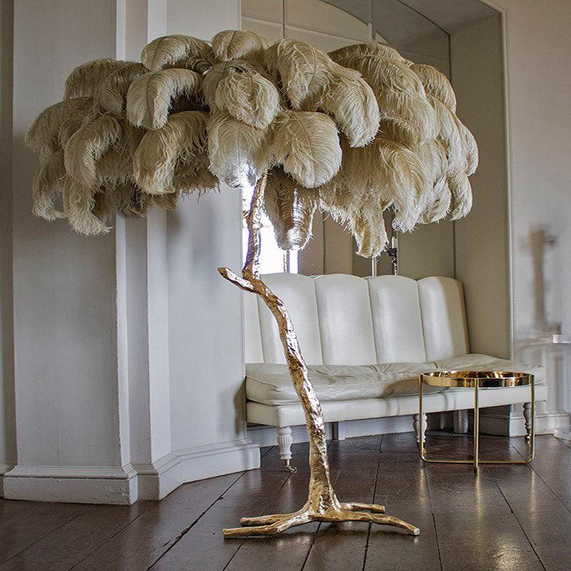Fero Ostrich Feather Floor Lamp