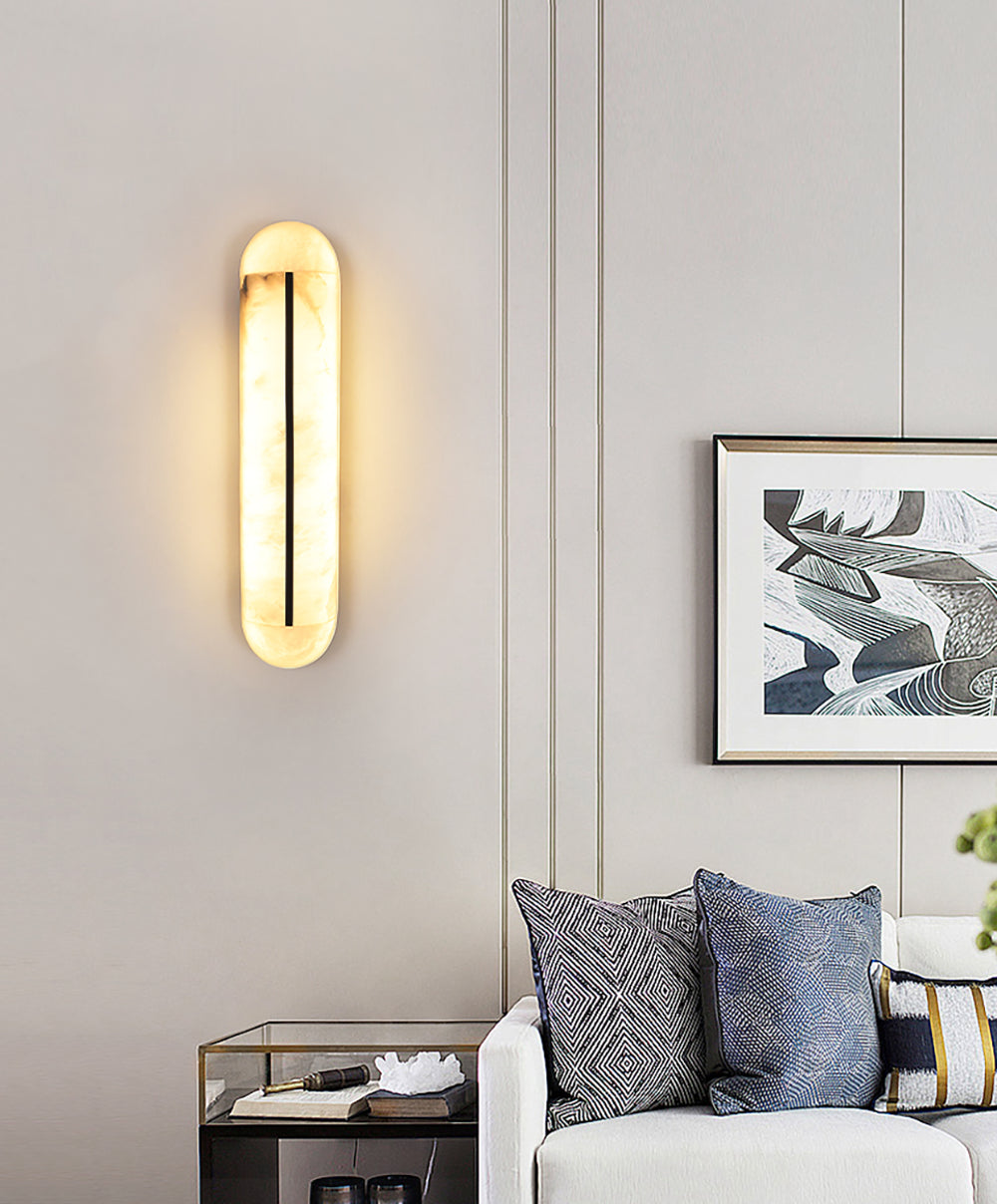 Oval Alabaster Wall Sconce