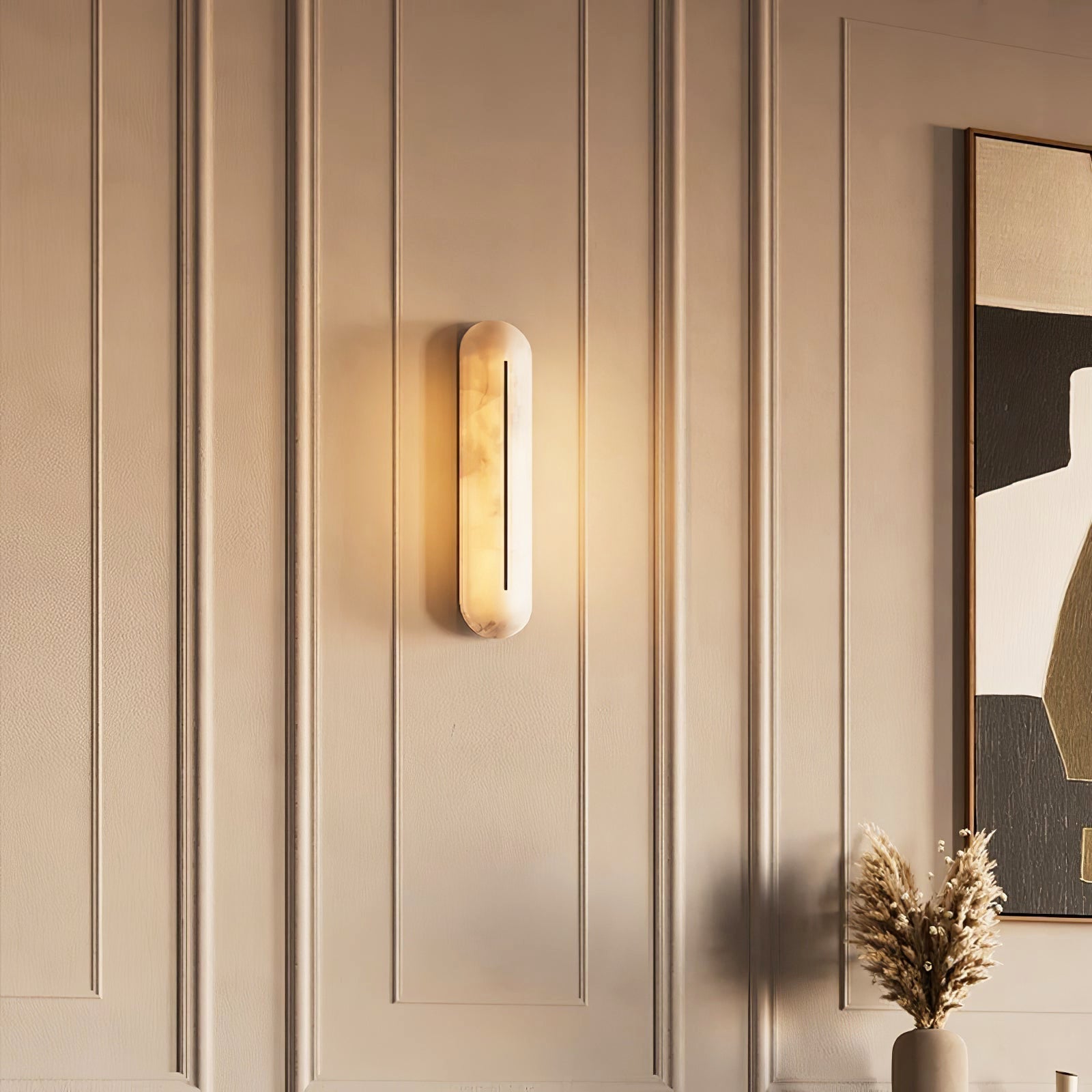 Oval Alabaster Wall Sconce