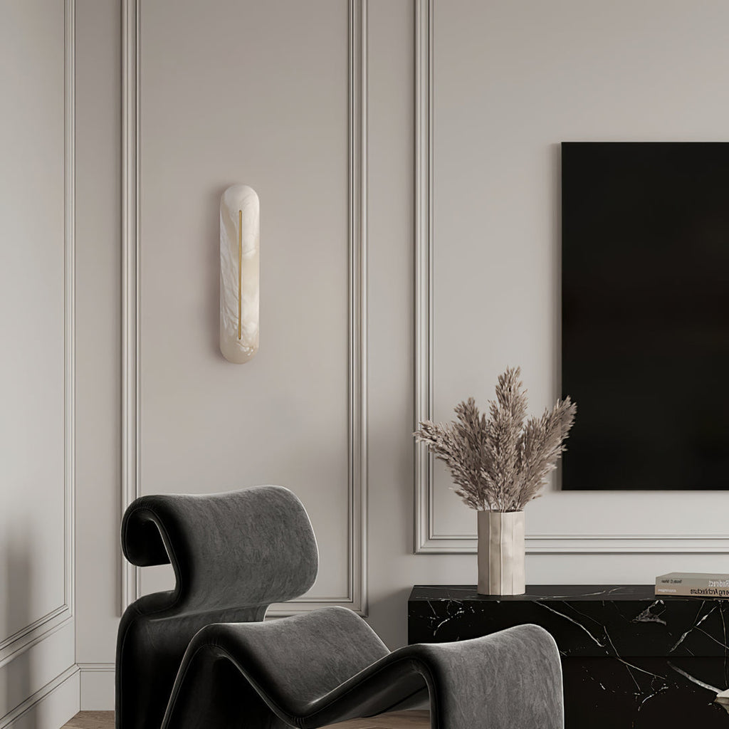 Oval Alabaster Wall Sconce