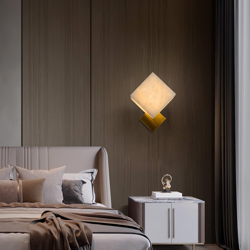 Piatt Cube Alabaster Wall Sconce