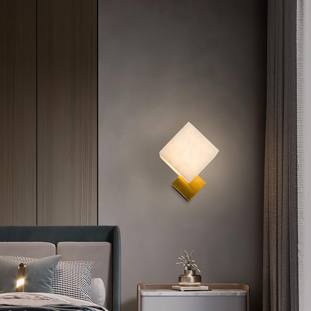 Piatt Cube Alabaster Wall Sconce