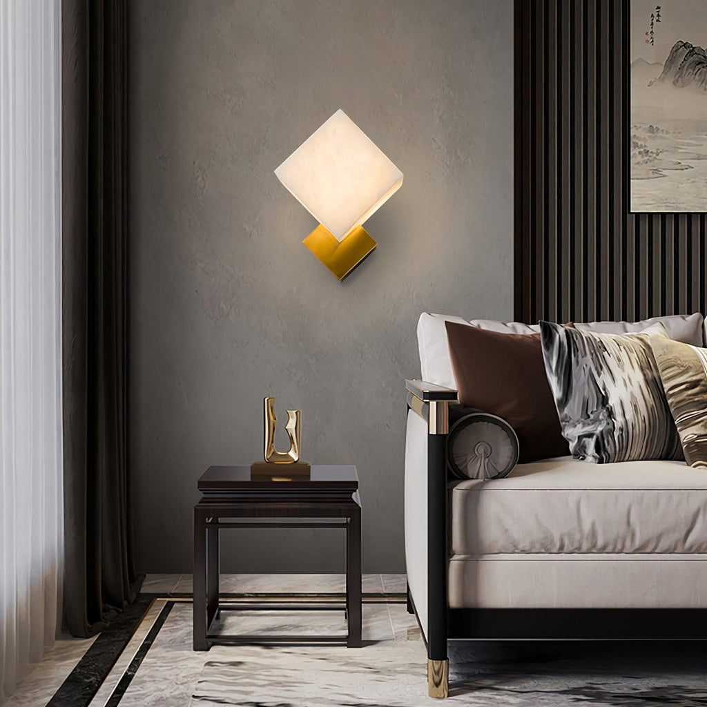 Piatt Cube Alabaster Wall Sconce