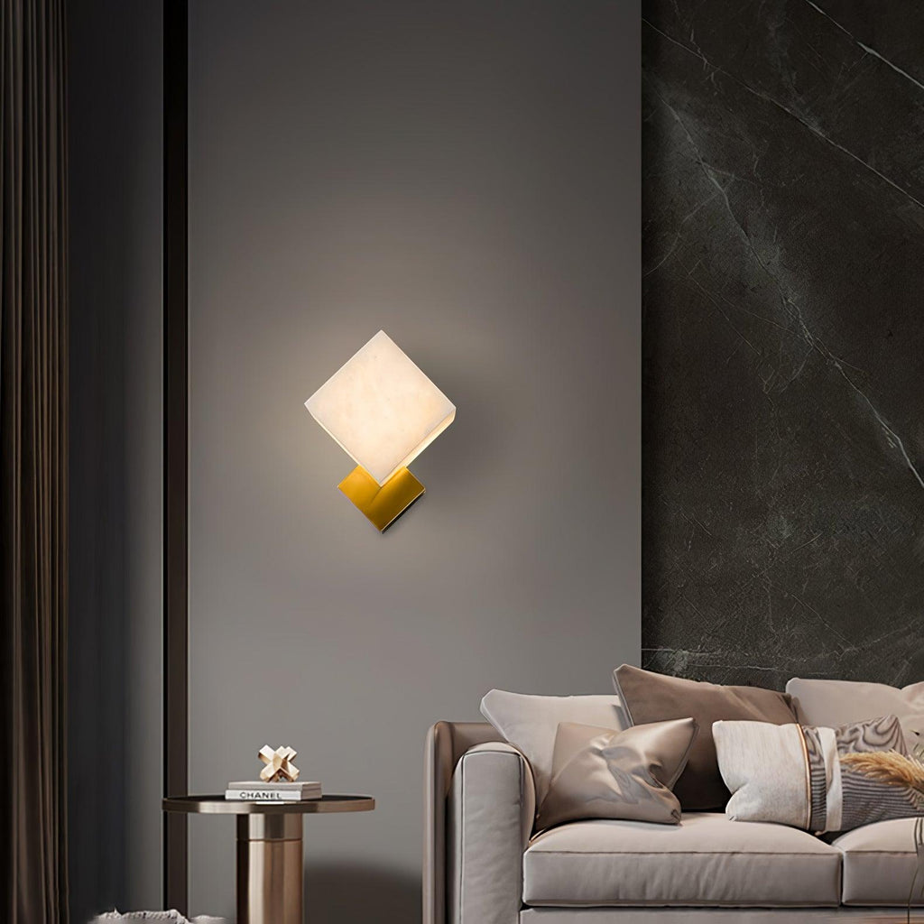 Piatt Cube Alabaster Wall Sconce