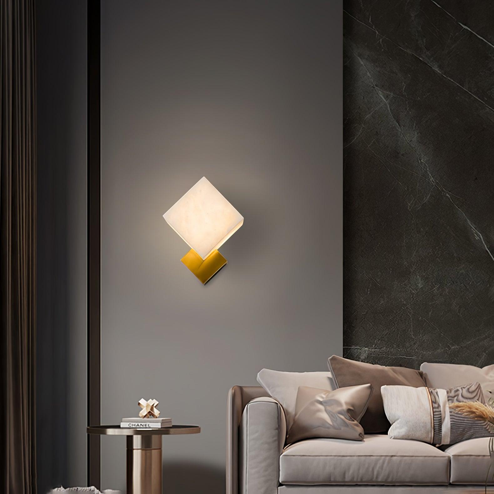 Piatt Cube Alabaster Wall Sconce
