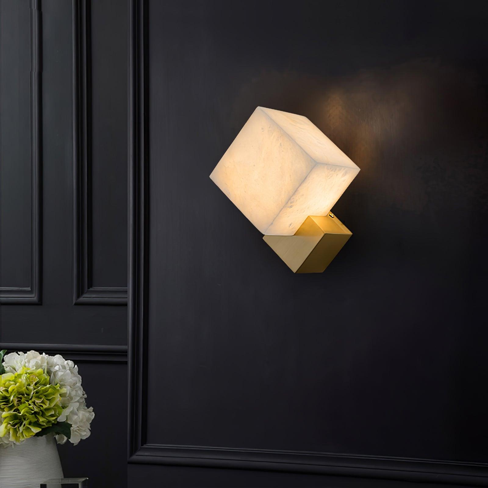 Piatt Cube Alabaster Wall Sconce