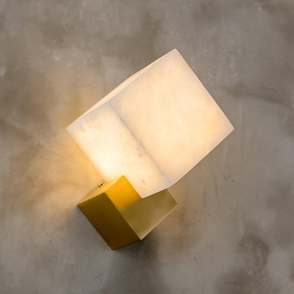 Piatt Cube Alabaster Wall Sconce