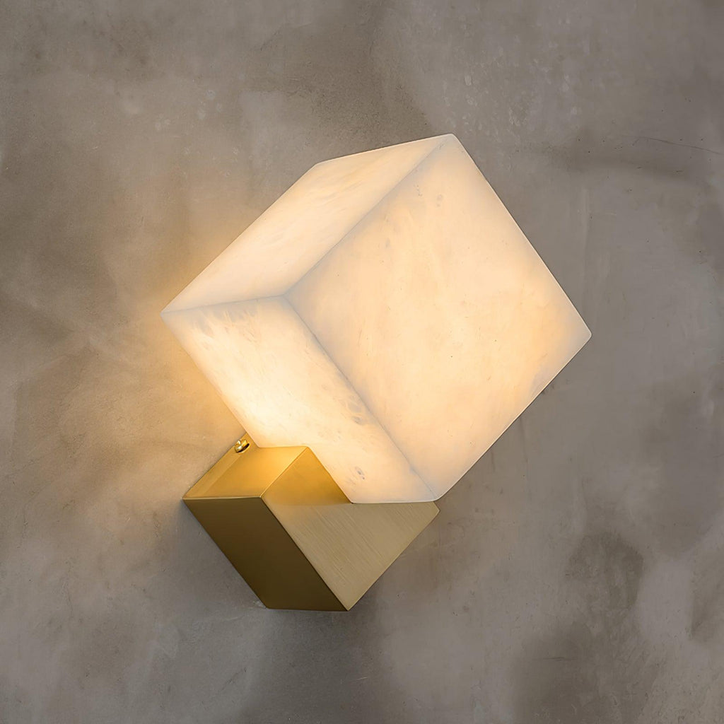 Piatt Cube Alabaster Wall Sconce