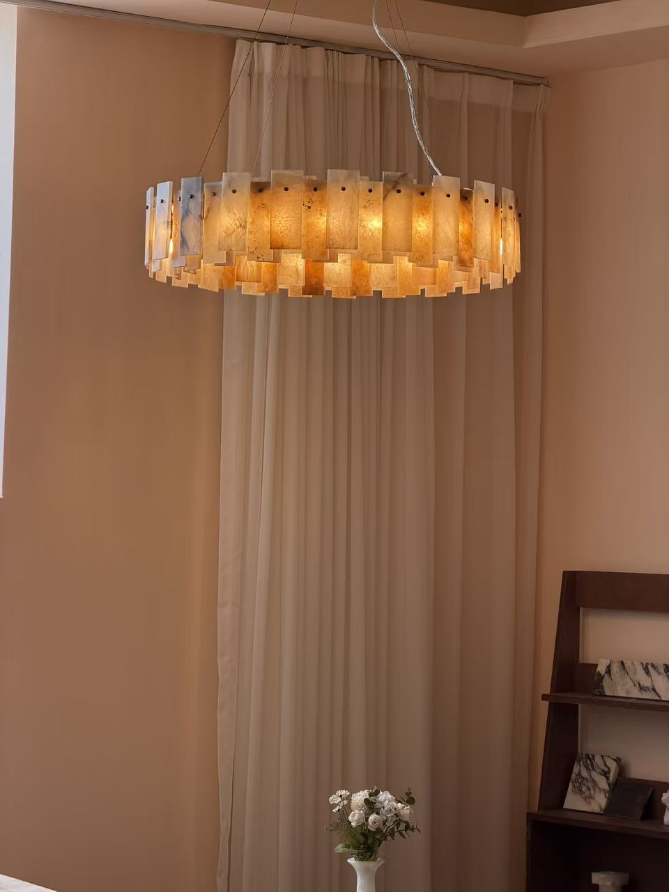San Marco Tobacco Alabaster Chandelier