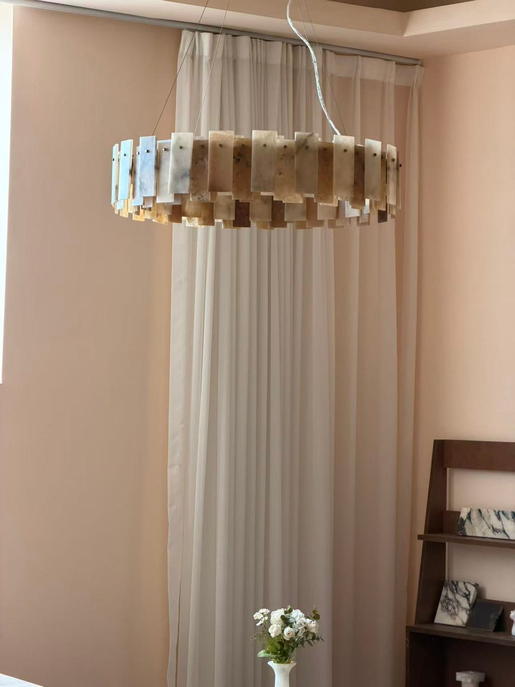 San Marco Tobacco Alabaster Chandelier