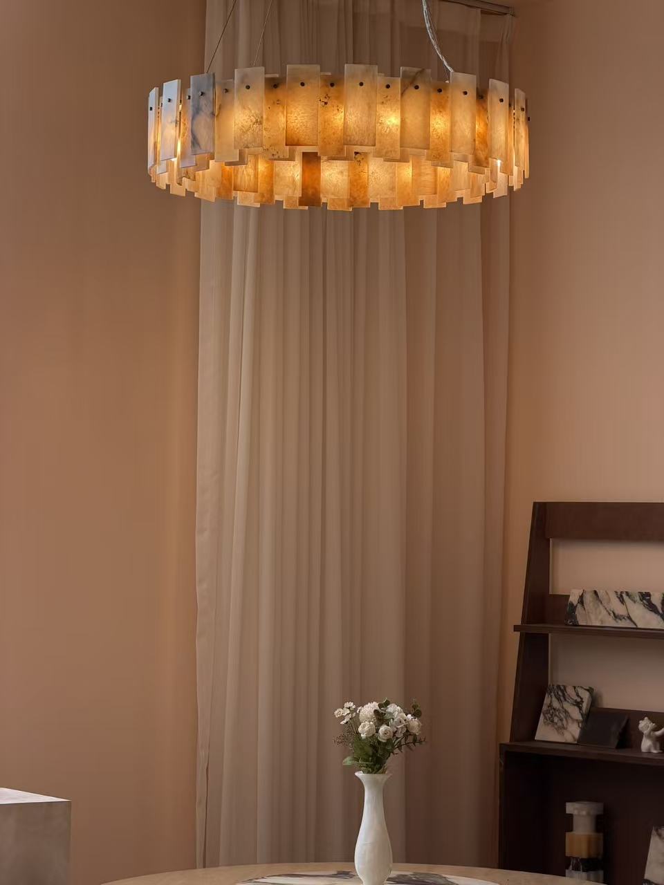 San Marco Tobacco Alabaster Chandelier