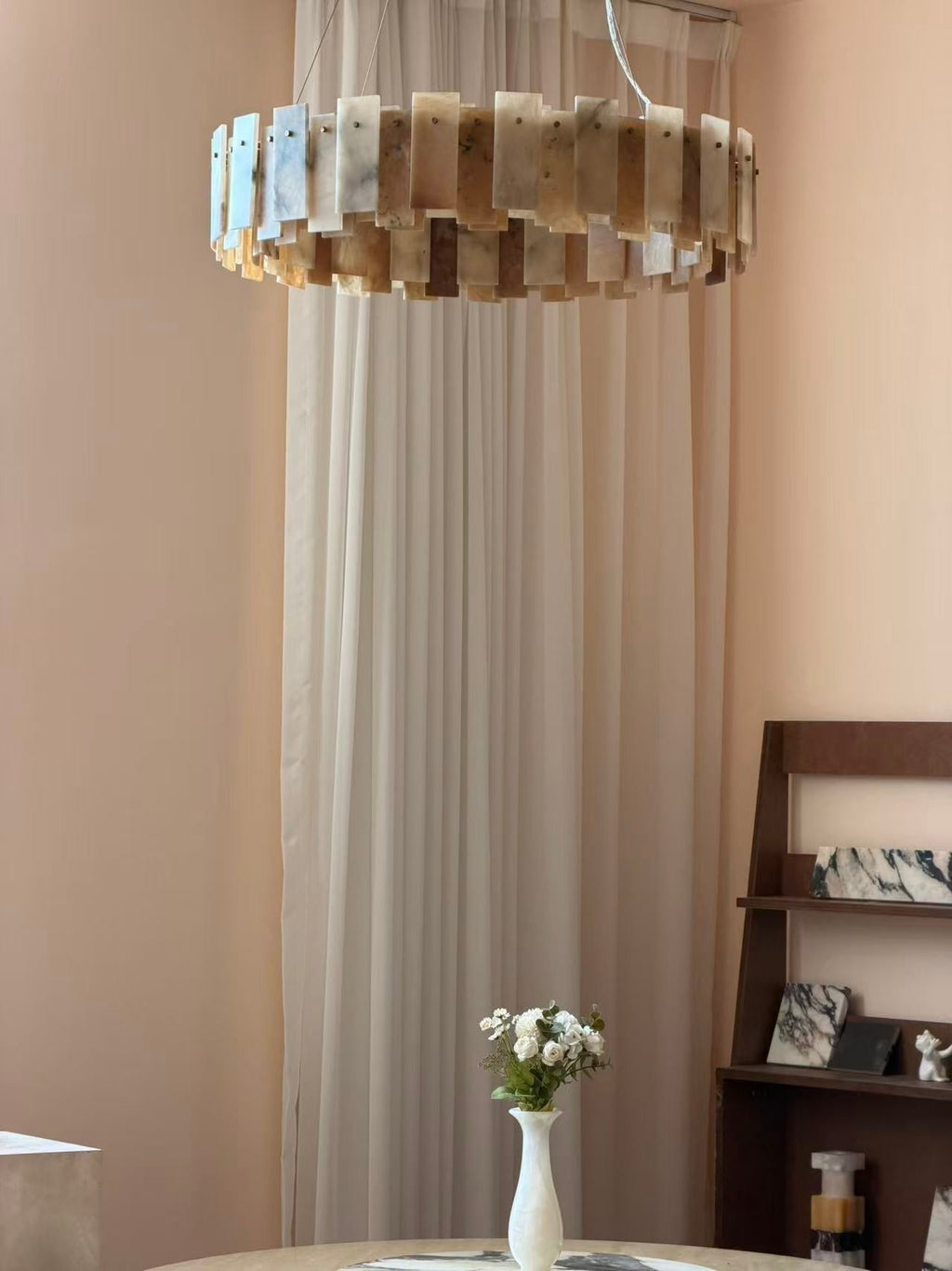 San Marco Tobacco Alabaster Chandelier