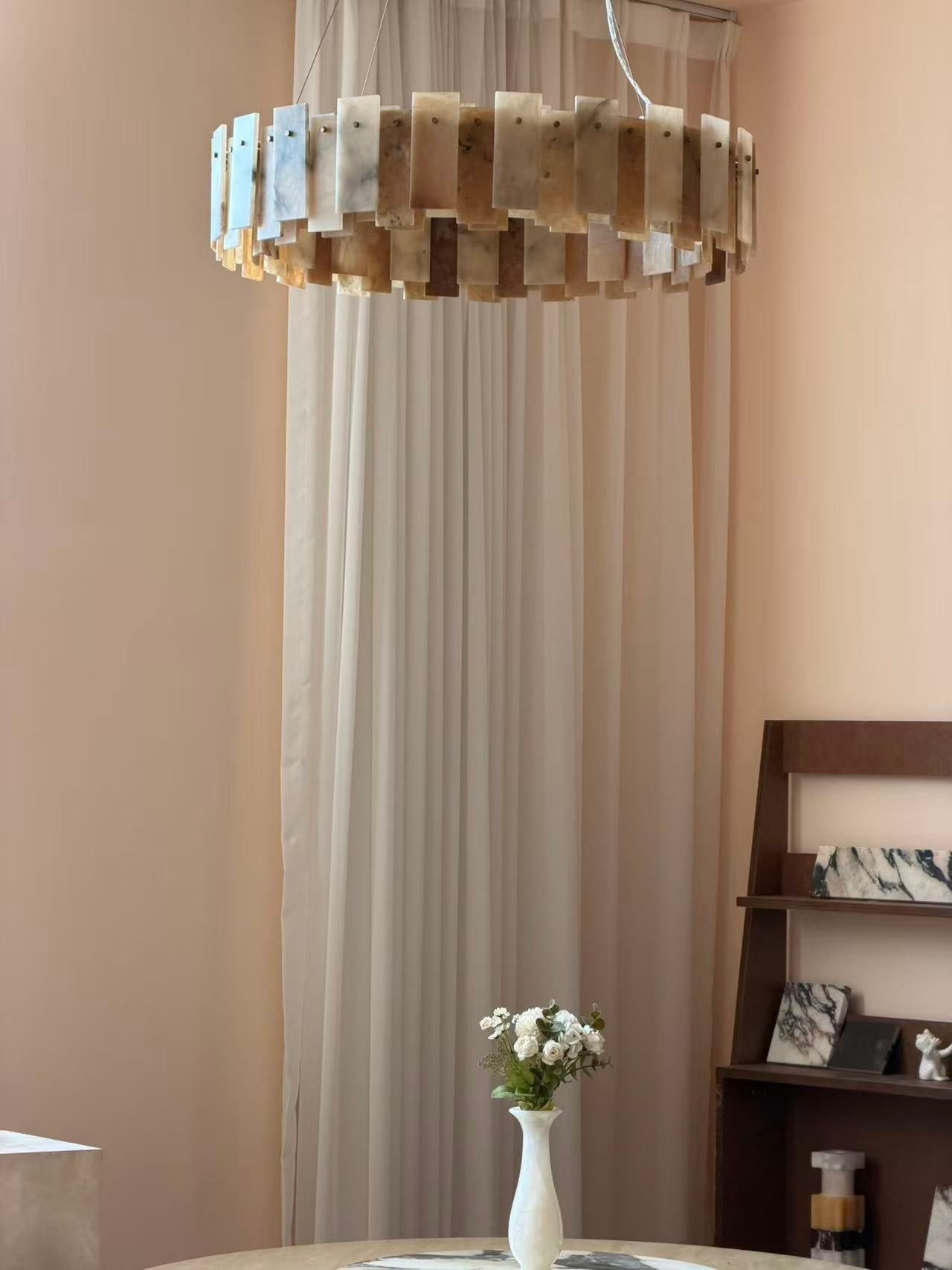 San Marco Tobacco Alabaster Chandelier