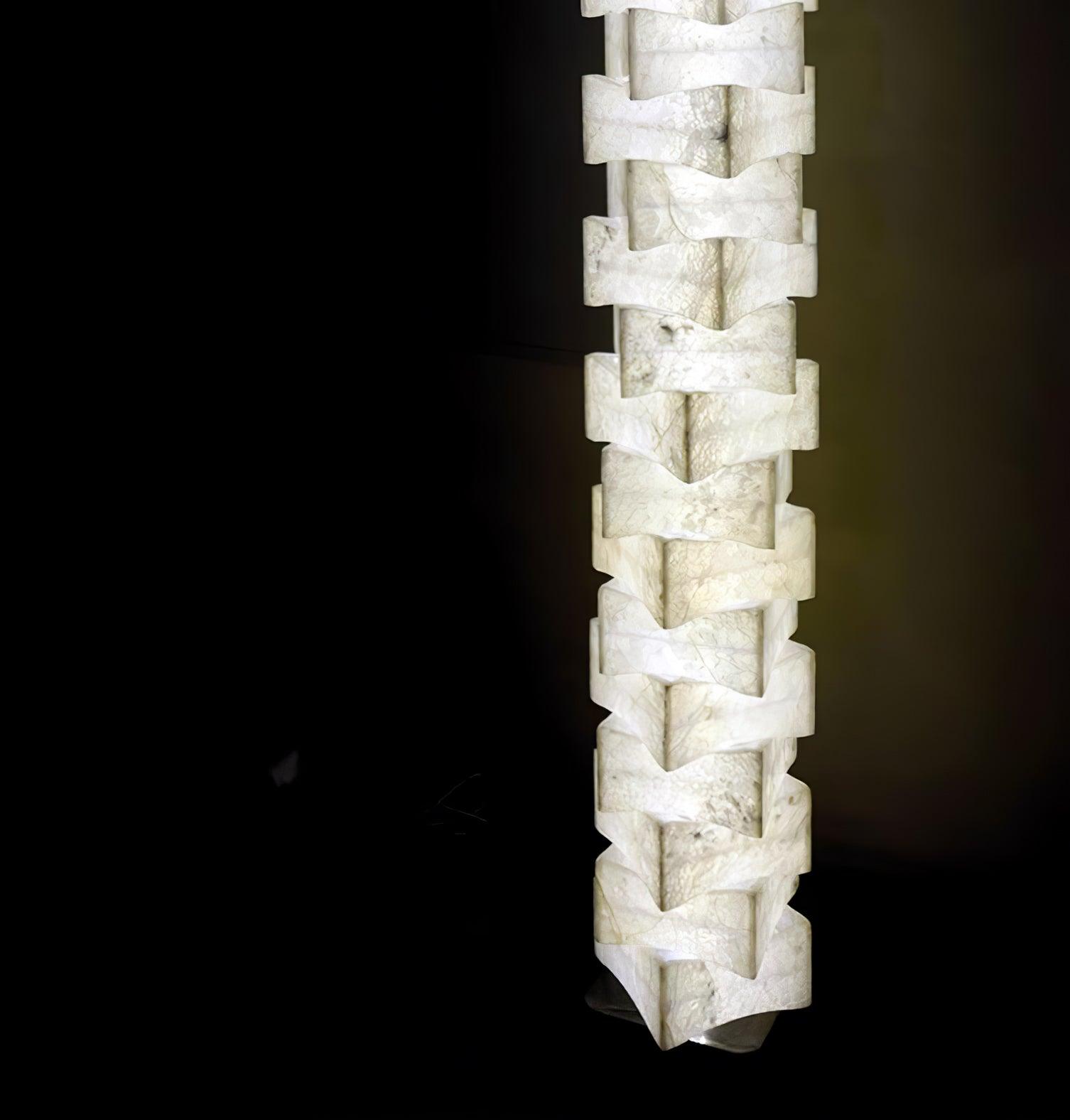 Alva Stacked Alabaster Floor Lamp
