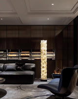Alva Stacked Alabaster Floor Lamp