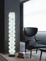 Alva Stacked Alabaster Floor Lamp