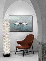Alva Stacked Alabaster Floor Lamp