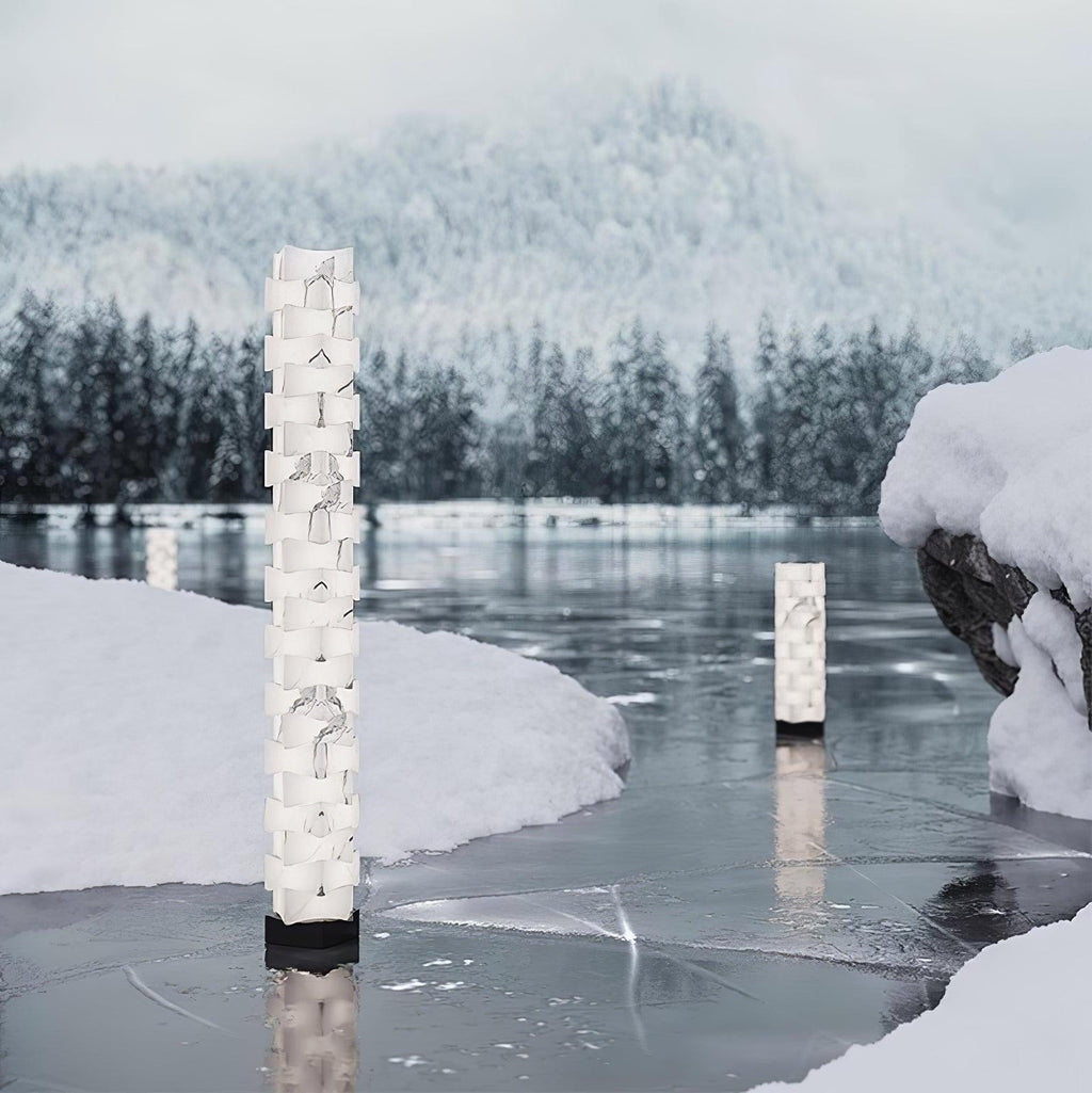 Alva Stacked Alabaster Floor Lamp