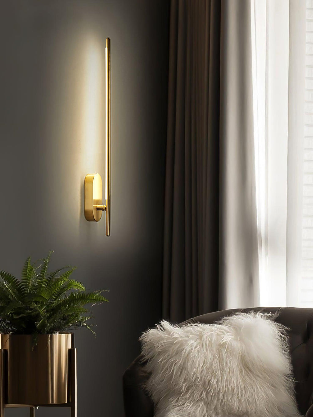 Linnen Rod Plug-in Wall Sconce