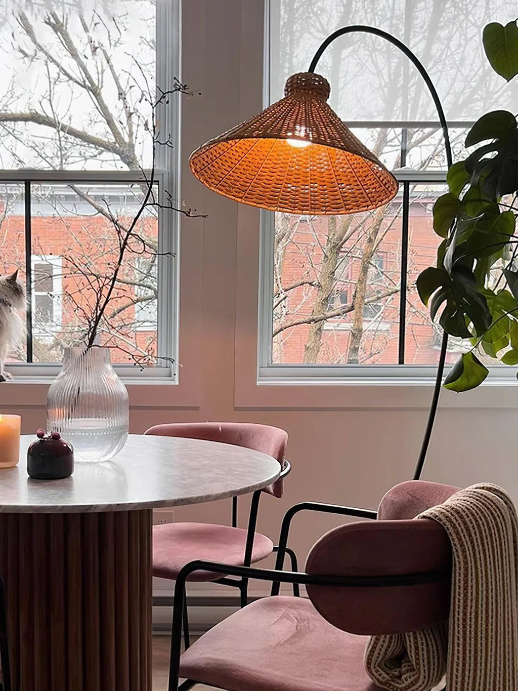 Swan Woven Floor Lamp