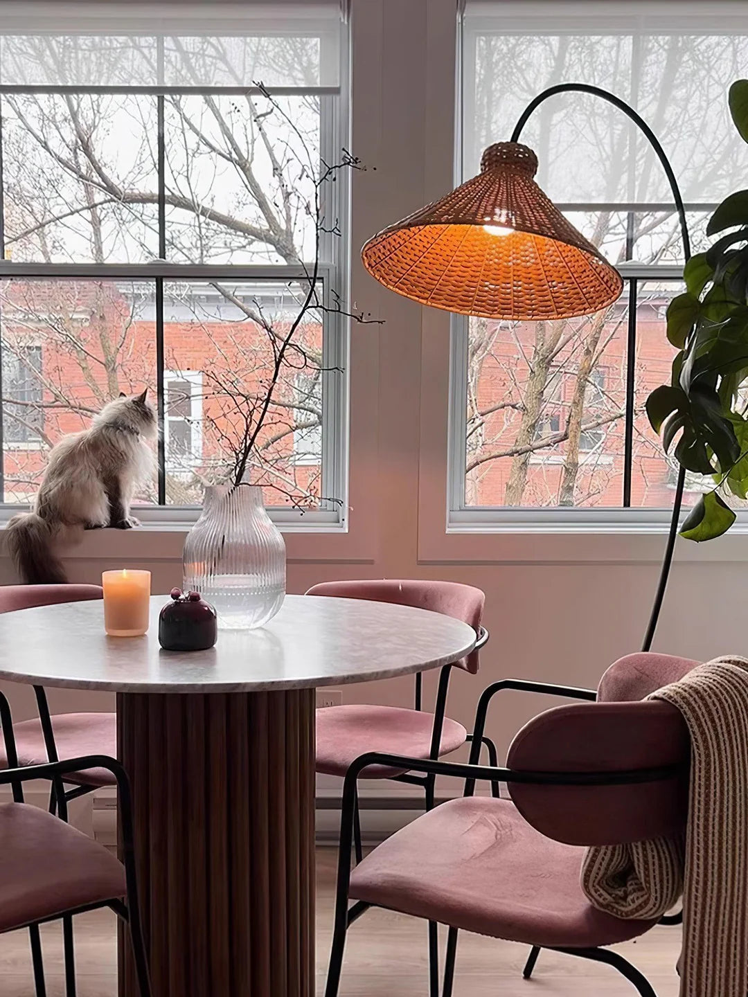 Swan Woven Floor Lamp