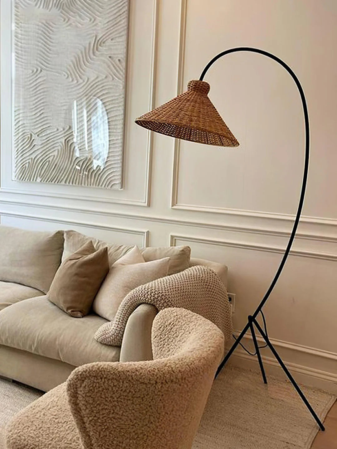 Swan Woven Floor Lamp