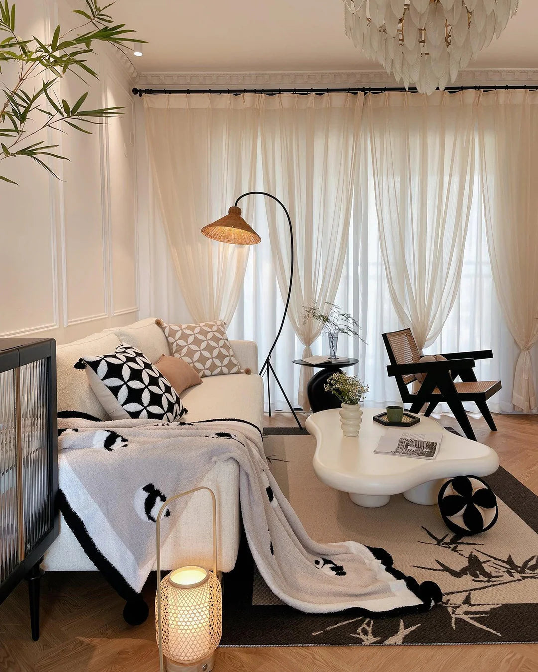 Swan Woven Floor Lamp