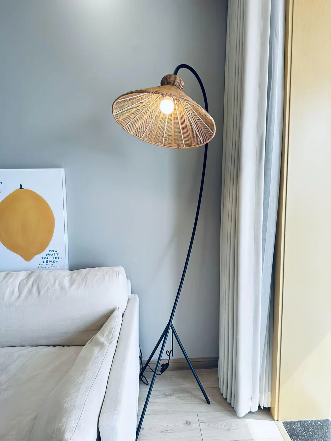 Swan Woven Floor Lamp