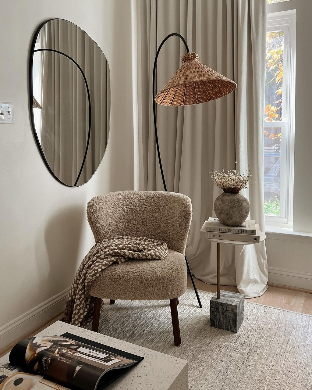 Swan Woven Floor Lamp